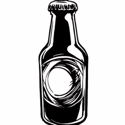 a bottle of beer is shown on a white background