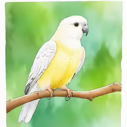 a bird sitting on a branch next to a green background