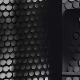 this room is made out of circles of grey and white