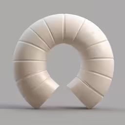 a white round object with three small circles at the bottom