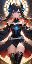 the character has red hair and blue eyes