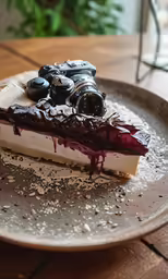 the desert is on the plate ready to be eaten