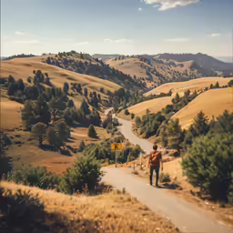 a man standing on the road looking out at the road