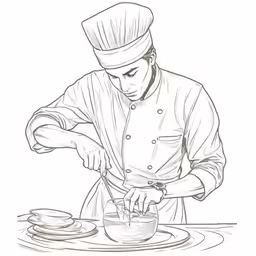 a chef is preparing food on the plate