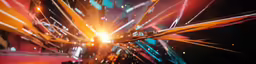 an abstract blurry photograph of various colored lines