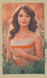 a woman that has a shirt on and a skirt around her waist