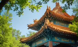 oriental architecture at the top of a tower