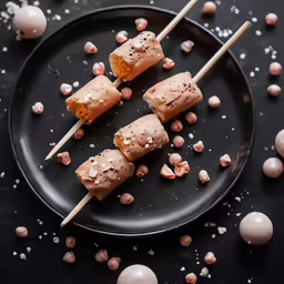 three candies that are sitting on a plate