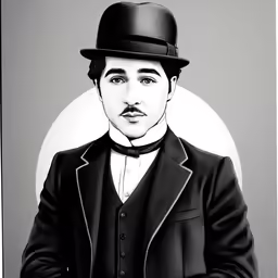 a painting of a man in a suit and hat