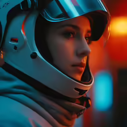 an image of a woman wearing a helmet