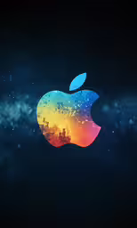 an apple logo is painted on the side of the wall