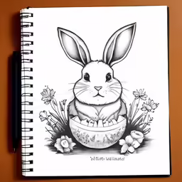 the coloring book has an easter bunny in it