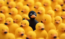 many yellow ducks are sitting in a circle