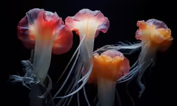 a group of different size flowers with long stem stems