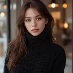 a young woman poses in front of an entrance