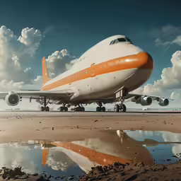 an airplane is sitting on a runway waiting to take off