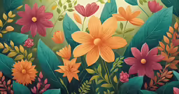 a painting of a group of colorful flowers