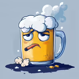 an animated mug with a cigar sticking out of it