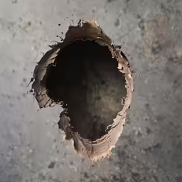 the hole of a chocolate cake that was broken in half