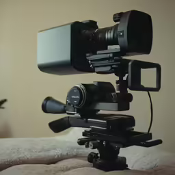 a camera that is sitting on a tripod