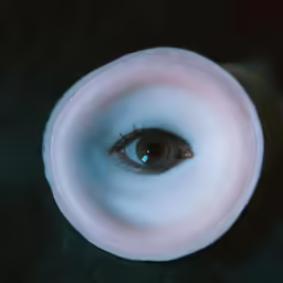 an image of the inside of a pink doughnut