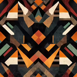a geometric pattern consisting of colored shapes and lines