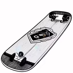 an skateboard with a graphic depicting the bottom