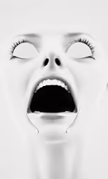 a woman with large lashes and eyes open