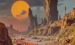 the landscape of some sort is done in surreal style