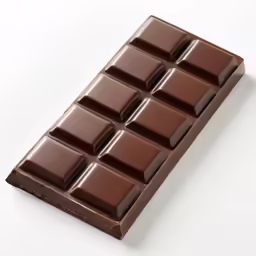 a chocolate bar on a white background
