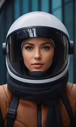 an asian woman wearing a white space suit