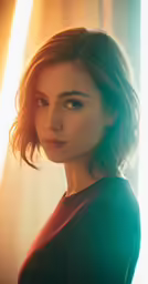 a beautiful woman with light coming from behind her