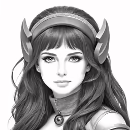 an image of a woman with horns and long hair