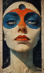 there is an advertisement for a self - portrait in a store window