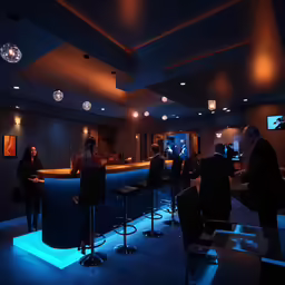 people at bar with two tvs turned on