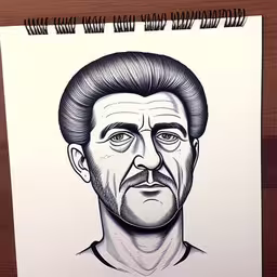 an ink drawing of a man with beard,a drawing of a man with a mohawk hairstyle,an ink painting of a man with a beard and serious expression,this drawing shows the face of an old man, but is drawn in a different way,a drawing of a bearded man in black and white