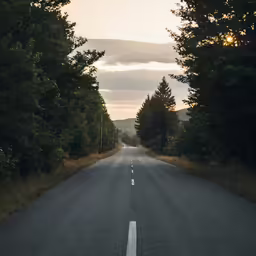 a view of the middle of an empty road