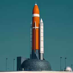 an image of a rocket taking off on its launch pad