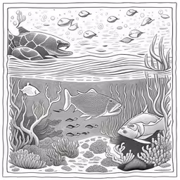 two fish are swimming on the ocean floor