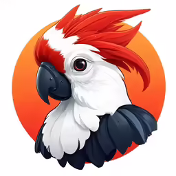 a black and white bird with red mohawk