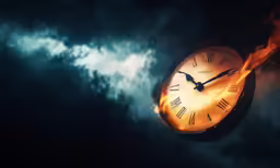 a clock is glowing orange and gold in the dark