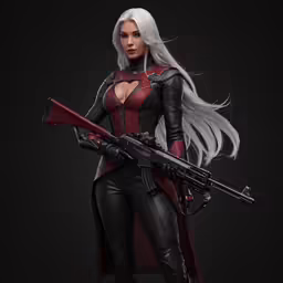 a person is holding a rifle and a gun