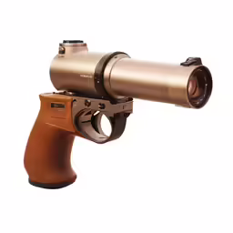 a gun with a laser lens attached