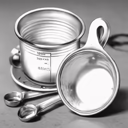 this is a black and white photograph of spoons