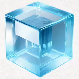 a glass cube shaped object with one hole in the middle