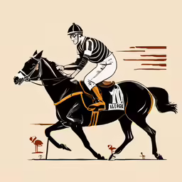 a hand drawn drawing of a man on a horse