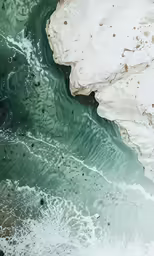 the water is very green and green in this photo
