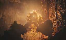 the three men are facing each other as they look at each other