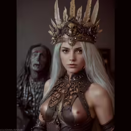 a woman in an image of a man in costume
