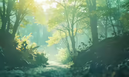 a forest is shown in this artistic photograph